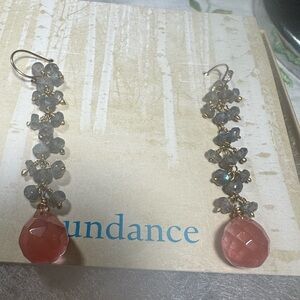 Sundance Pink and Gray Cluster Earrings